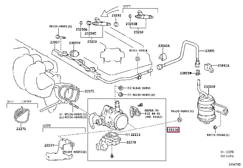 222100D050 Toyota Throttle damper