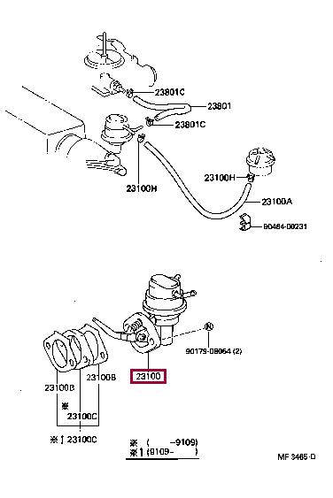 Toyota 23100-11081 Fuel pump 2310011081