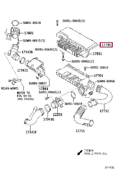 SU00100655 Toyota Air cleaner filter box