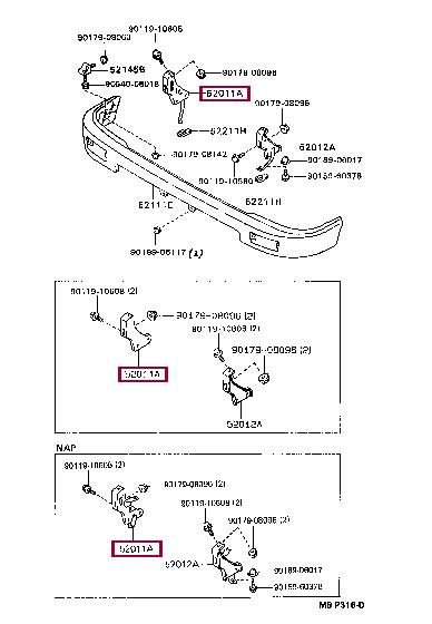 5201189115 Toyota Bracket bumper