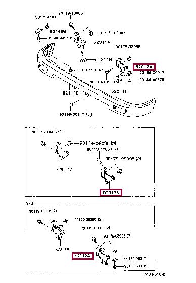 5201289115 Toyota Bracket bumper