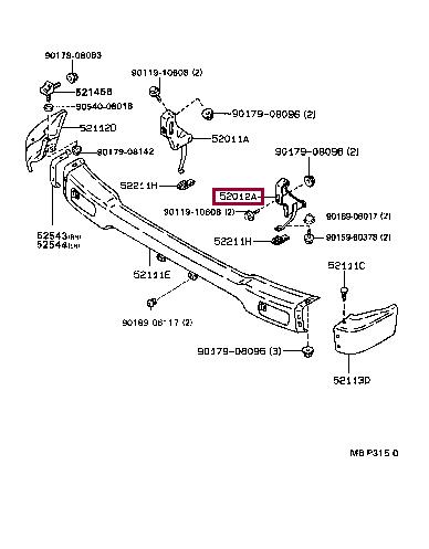 5201289116 Toyota Bracket bumper