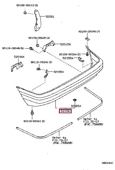 5210512050 Toyota Bumper rear