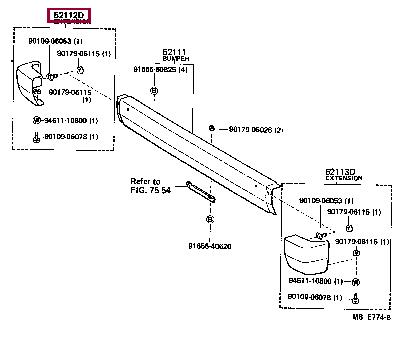 5211229035 Toyota Front right bumper extension