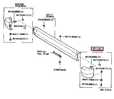 Bumper moulding Toyota: 5211329035 Toyota Front bumper extension left