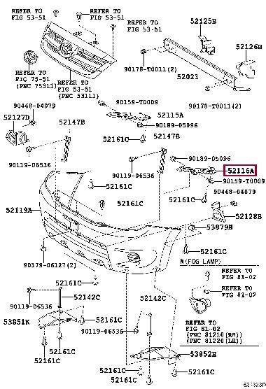 521160K020 Toyota Bracket bumper
