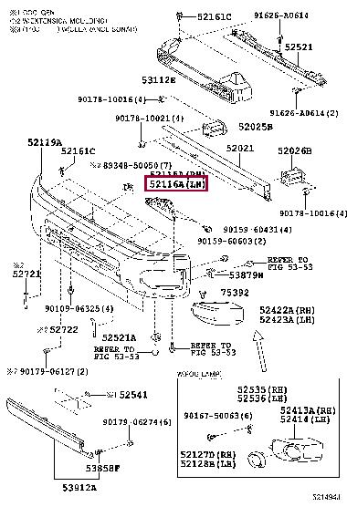 5211635110 Toyota Bracket bumper