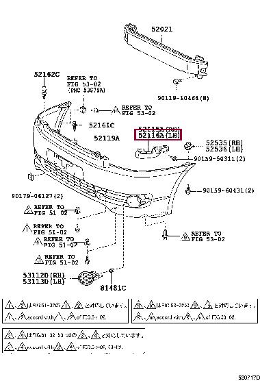 5211644060 Toyota Bracket bumper