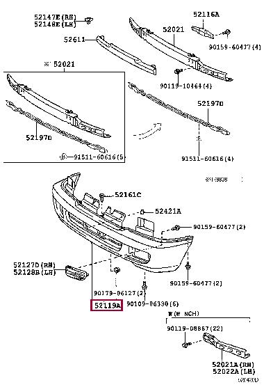521196A998 Toyota Front bumper