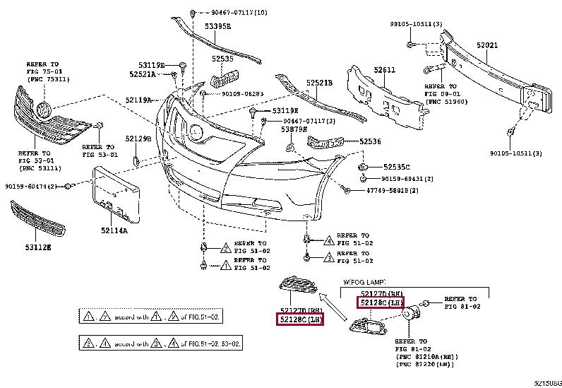 5212833060 Toyota Bumper cover