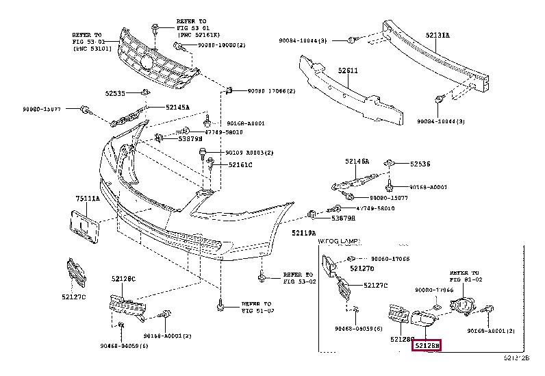 52128AC901 Toyota Bumper cover