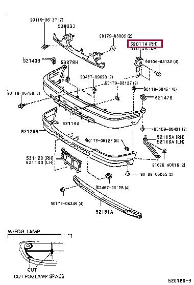 5214112430 Toyota Bracket bumper
