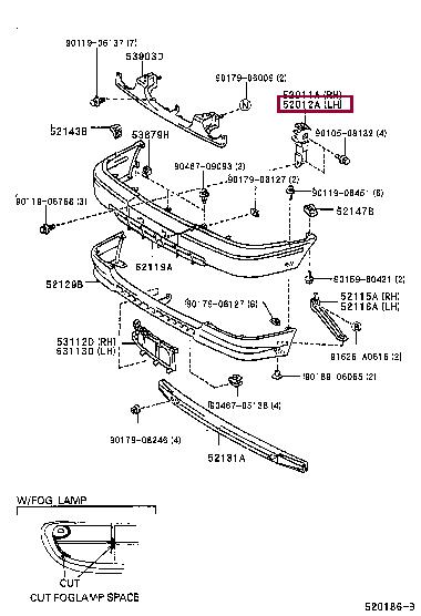 5214212360 Toyota Bracket bumper