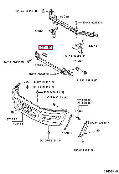 5214342010 Toyota Bracket bumper