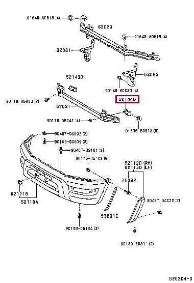 5214442010 Toyota Bracket bumper