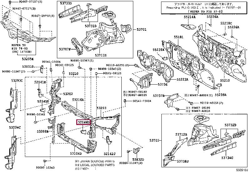521460T010 Toyota Bracket bumper