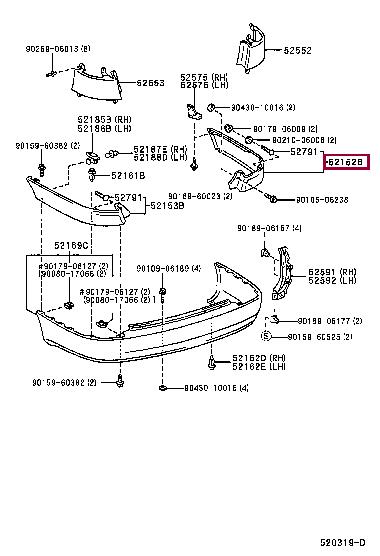 5215205020 Toyota Trim bumper