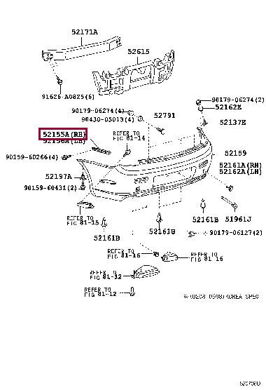 5215524010 Toyota Bracket bumper