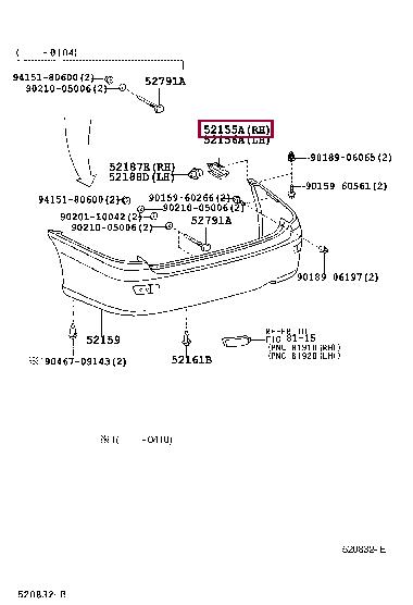 5215528070 Toyota Bracket bumper