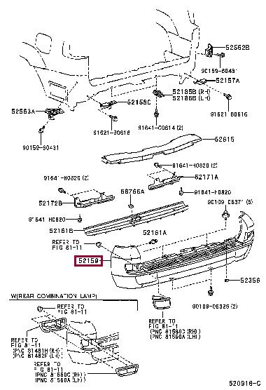 5215960913 Toyota Bumper rear