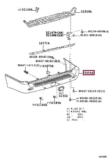 521596A916 Toyota Bumper rear
