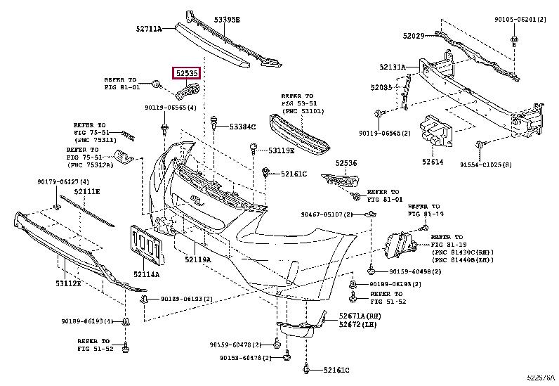 525350R010 Toyota Bracket bumper