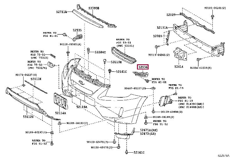 525360R010 Toyota Bracket bumper
