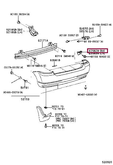 5256213030 Toyota Bumper mount