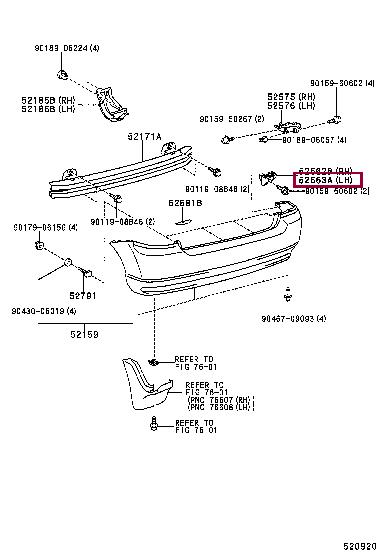 5256313020 Toyota Bumper mount