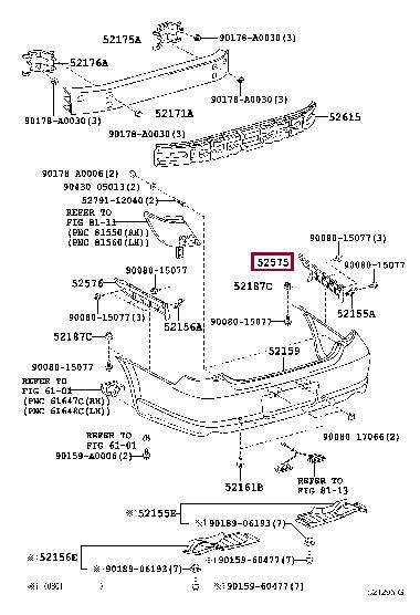 52575AC030 Toyota Bumper mount