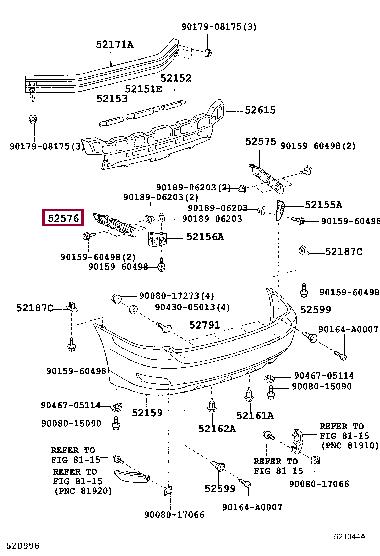 525760E010 Toyota Bracket bumper