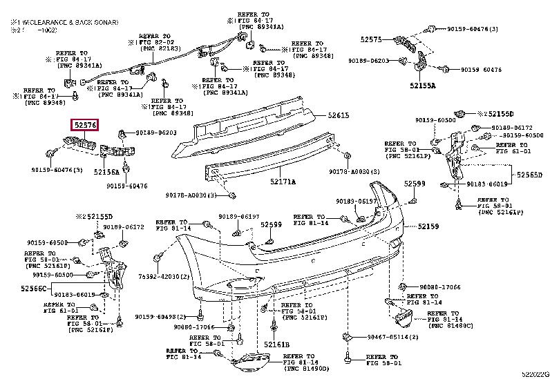 525760E020 Toyota Bracket bumper
