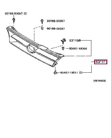 531011A030D0 Toyota Grille radiator