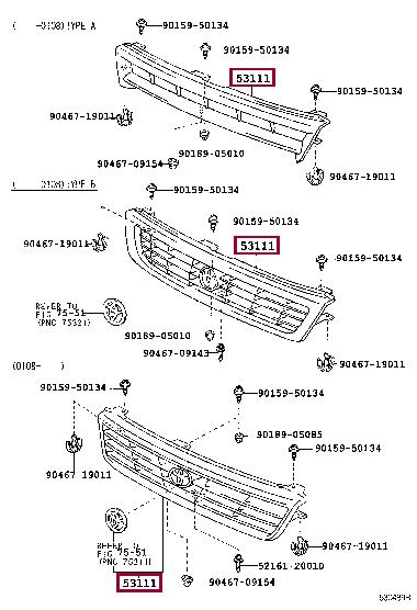 5311126331 Toyota Grille radiator