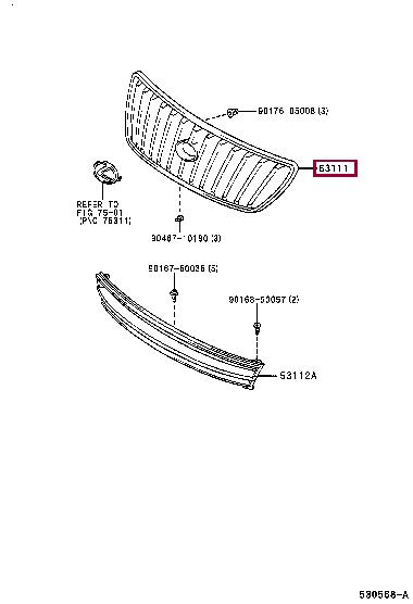 Radiator grill Lexus: 5311148020 Toyota Grille radiator