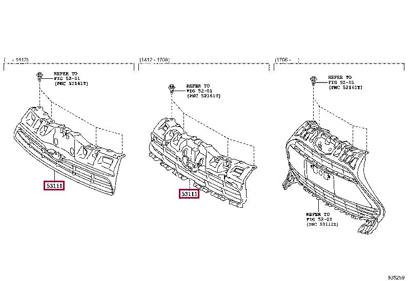 5311152570 Toyota Grille radiator
