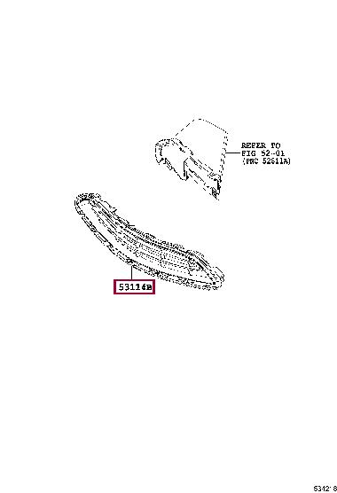 Bumper mesh Toyota Aygo: 531140H010 Toyota Grille radiator