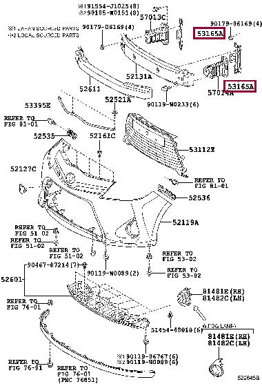 531640D060 Toyota Bracket bumper