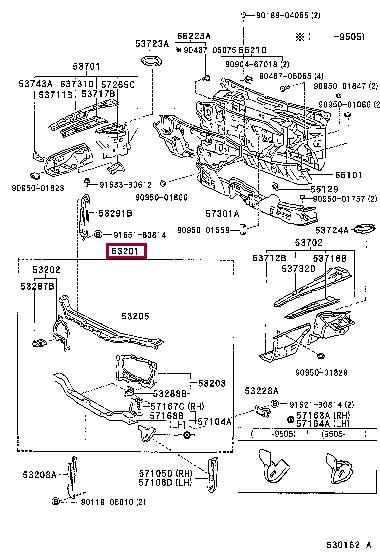532011A041 Toyota Front panel