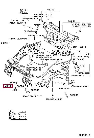 5320228010 Toyota Headlight mount