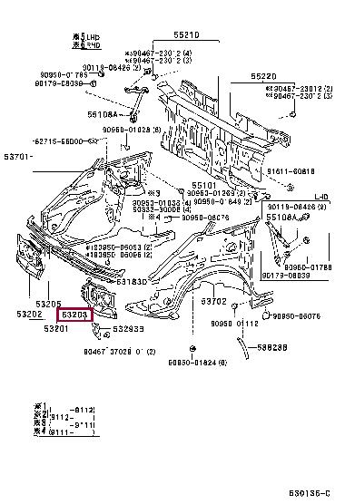 5320328010 Toyota Headlight mount
