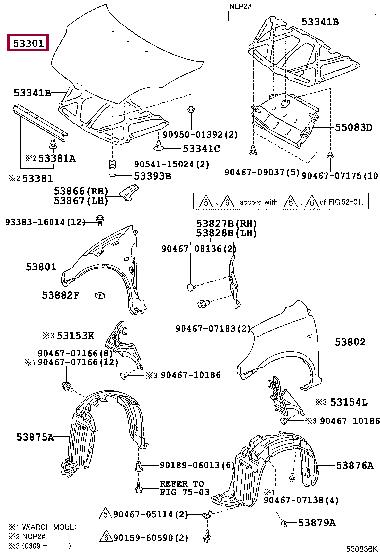 5330152040 Toyota Hood