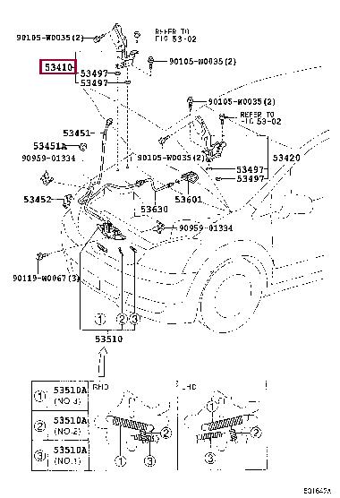 534100F010 Toyota Hood hinge