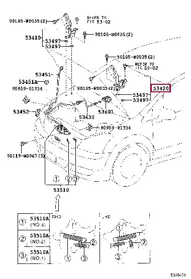 534200F010 Toyota Hood hinge