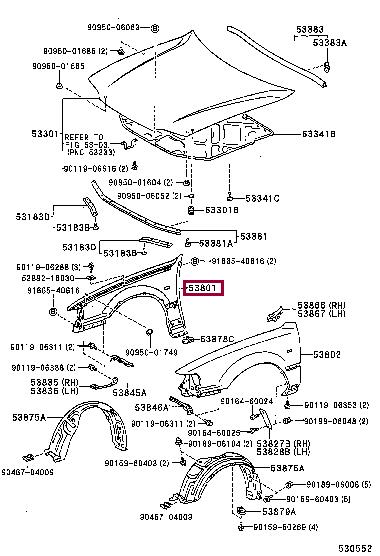 5380106011 Toyota Wing