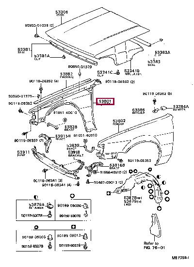 538011A801 Toyota Wing