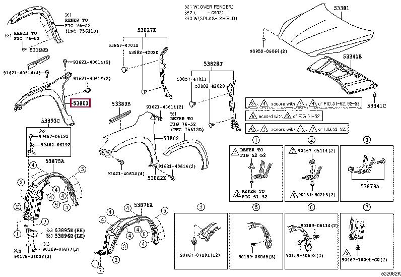 5380142140 Toyota Wing