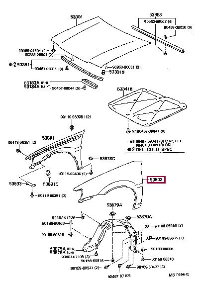 5380210660 Toyota Wing