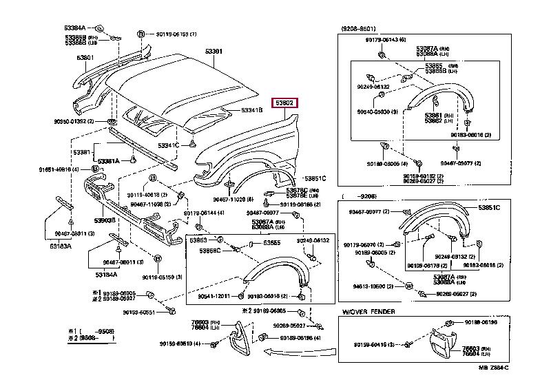 Front fender Toyota: 5380260070 Toyota Wing