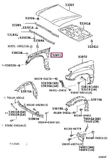 Toyota 53811-6A020 Wing 538116A020
